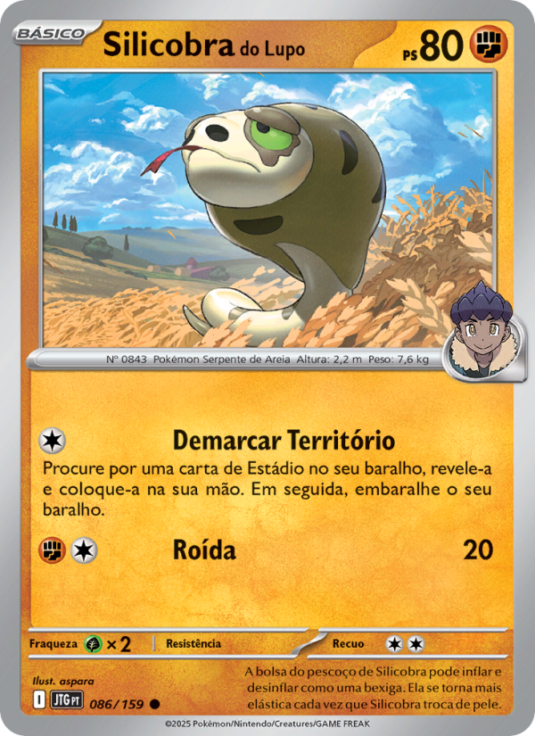 Silicobra do Lupo 086 — Amigos de Jornada (Portuguese Pokémon TCG card)