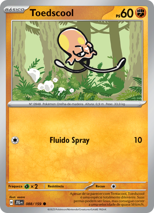 Toedscool 088 — Amigos de Jornada (Portuguese Pokémon TCG card)