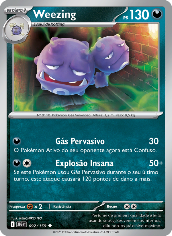 Weezing 092 — Amigos de Jornada (Portuguese Pokémon TCG card)