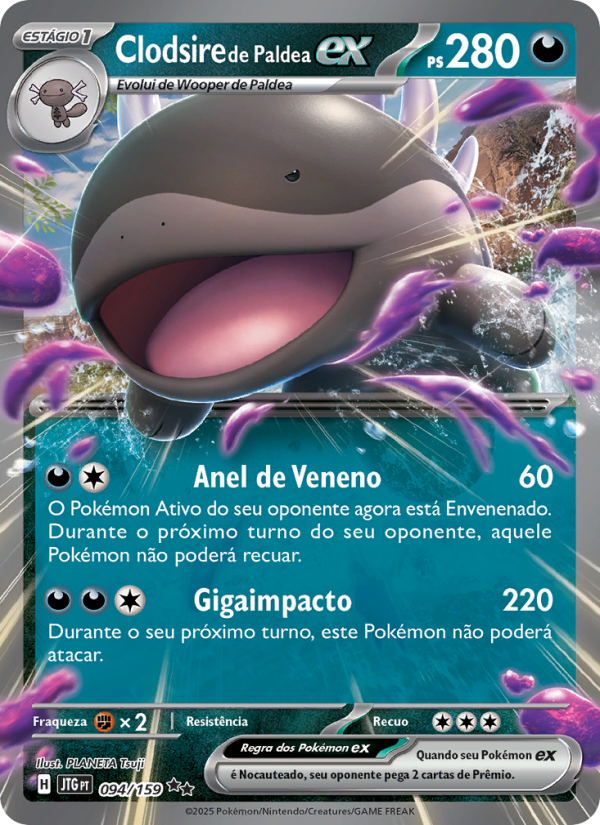 Clodsire de Paldea ex 094 — Amigos de Jornada (Portuguese Pokémon TCG card)