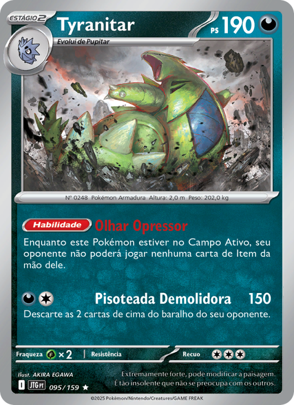 Tyranitar 095 — Amigos de Jornada (Portuguese Pokémon TCG card)