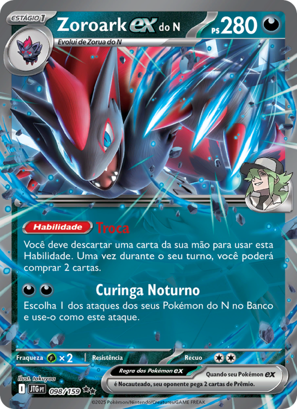 Zoroark ex do N 098 — Amigos de Jornada (Portuguese Pokémon TCG card)
