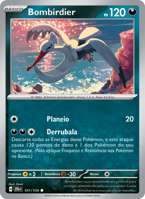 Bombirdier 101 — Journey Together (Portuguese Pokémon TCG card)