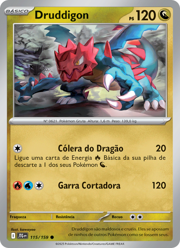 Druddigon 115 — Amigos de Jornada (Portuguese Pokémon TCG card)