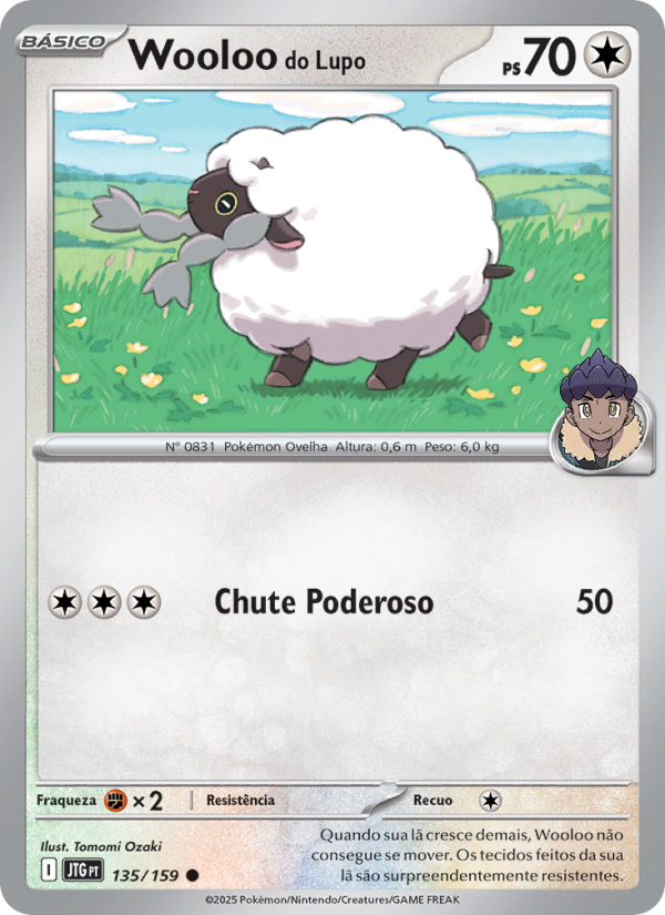 Wooloo do Lupo 135 — Journey Together (Portuguese Pokémon TCG card)