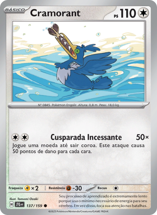 Cramorant 137 — Journey Together (Portuguese Pokémon TCG card)