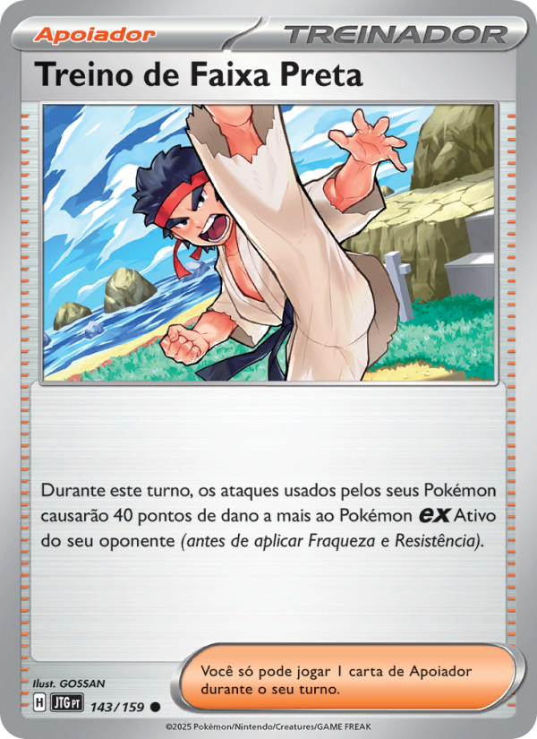 Treino de Faixa Preta 143 — Amigos de Jornada (Portuguese Pokémon TCG card)