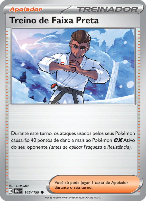 Treino de Faixa Preta 145 — Amigos de Jornada (Portuguese Pokémon TCG card)