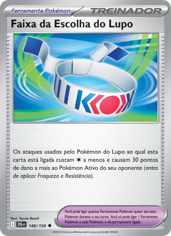 Faixa da Escolha do Lupo 148 — Amigos de Jornada (Portuguese Pokémon TCG card)