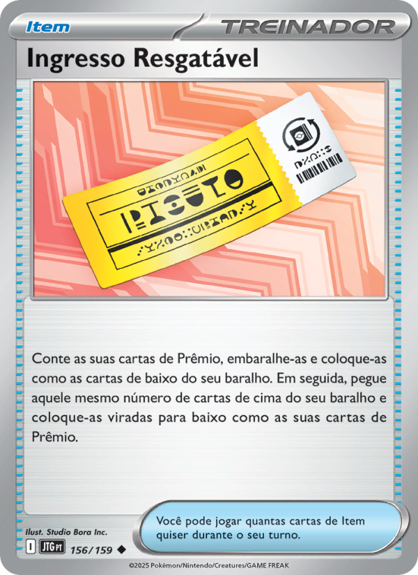Ingresso Resgatável 156 — Amigos de Jornada (Portuguese Pokémon TCG card)