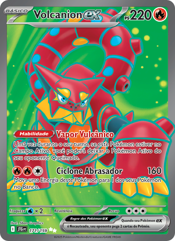 Volcanion ex 171 — Amigos de Jornada (Portuguese Pokémon TCG card)