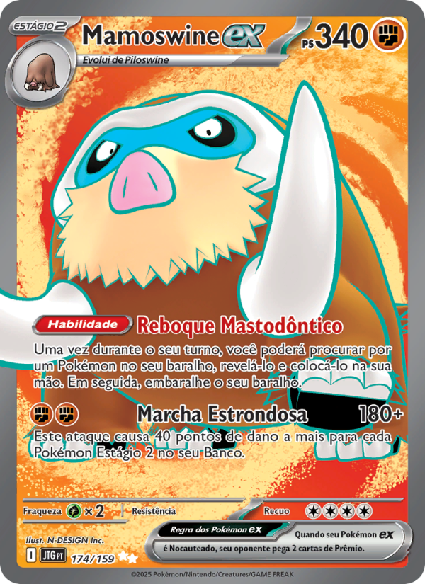 Mamoswine ex 174 — Amigos de Jornada (Portuguese Pokémon TCG card)