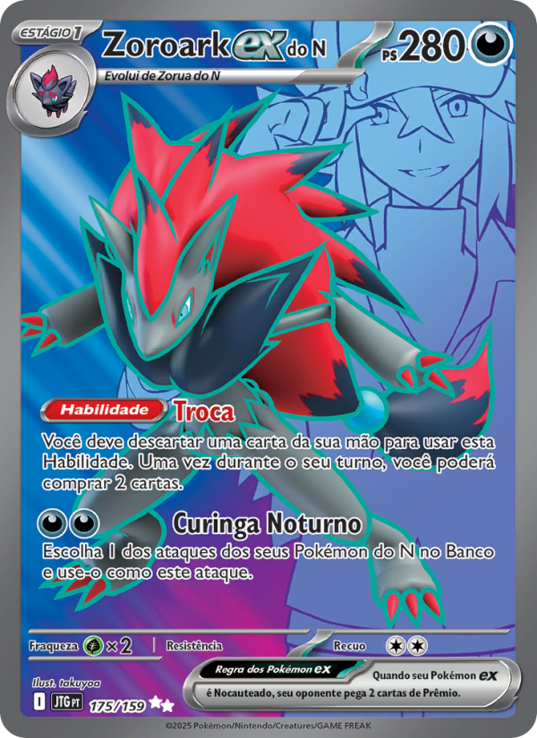 Zoroark ex do N 175 — Amigos de Jornada (Portuguese Pokémon TCG card)