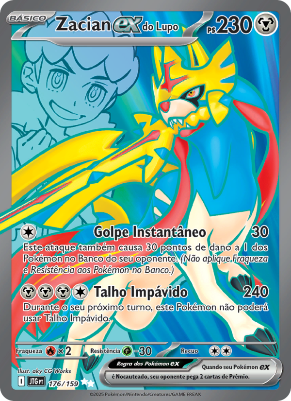 Zacian ex do Lupo 176 — Amigos de Jornada (Portuguese Pokémon TCG card)