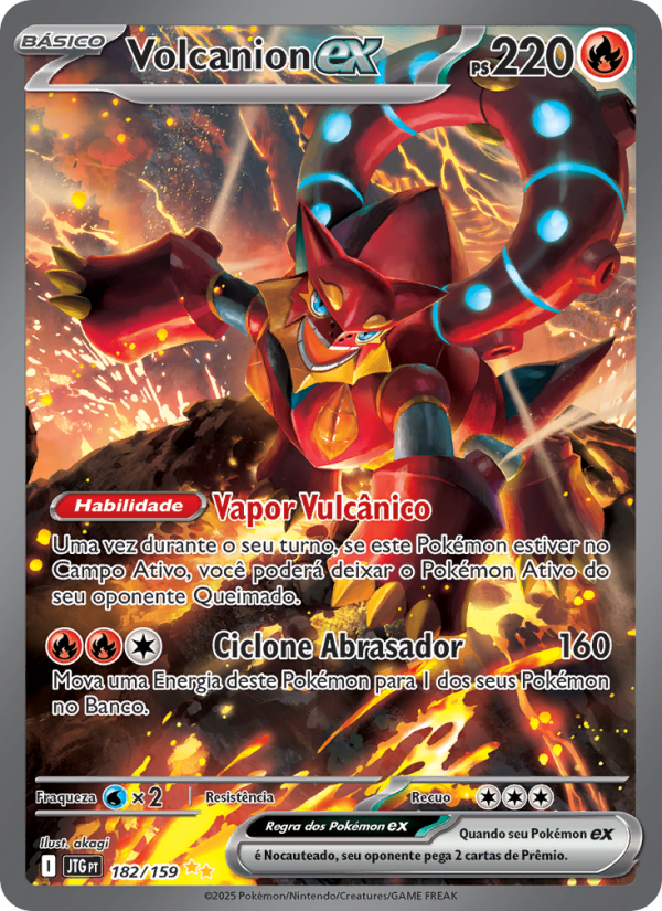 Volcanion ex 182 — Amigos de Jornada (Portuguese Pokémon TCG card)