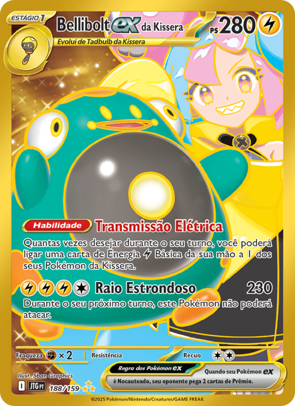 Bellibolt ex da Kissera 188 — Amigos de Jornada (Portuguese Pokémon TCG card)