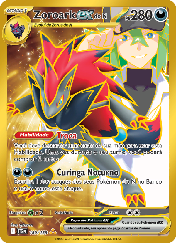 Zoroark ex do N 189 — Amigos de Jornada (Portuguese Pokémon TCG card)