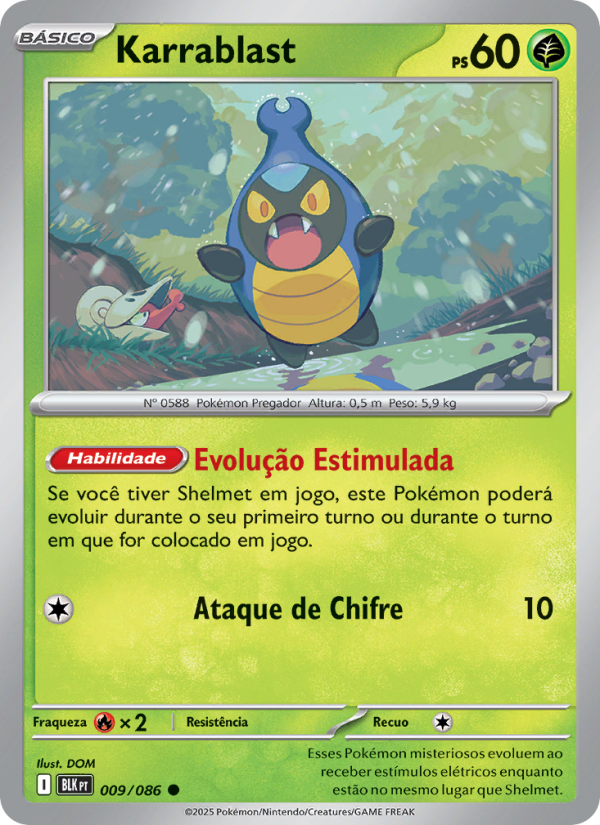 Karrablast 009 — Raio Preto (Portuguese Pokémon TCG card)