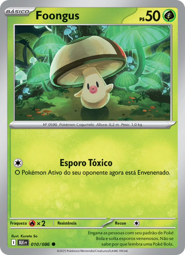 Foongus 010 — Raio Preto (Portuguese Pokémon TCG card)