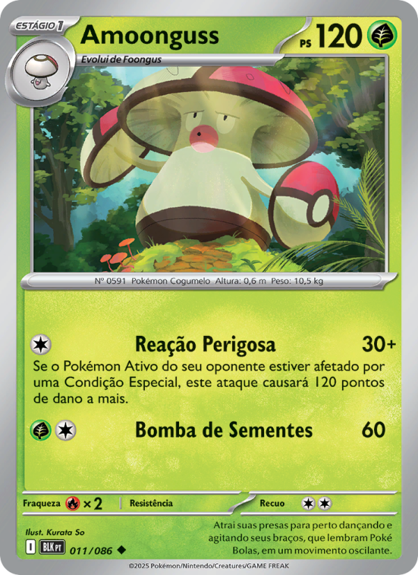 Amoonguss 011 — Raio Preto (Portuguese Pokémon TCG card)