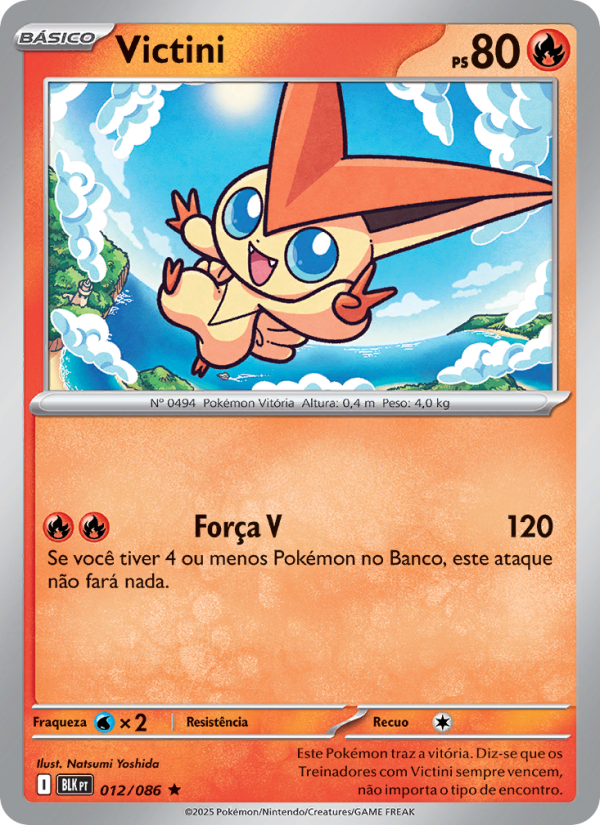 Victini 012 — Raio Preto (Portuguese Pokémon TCG card)