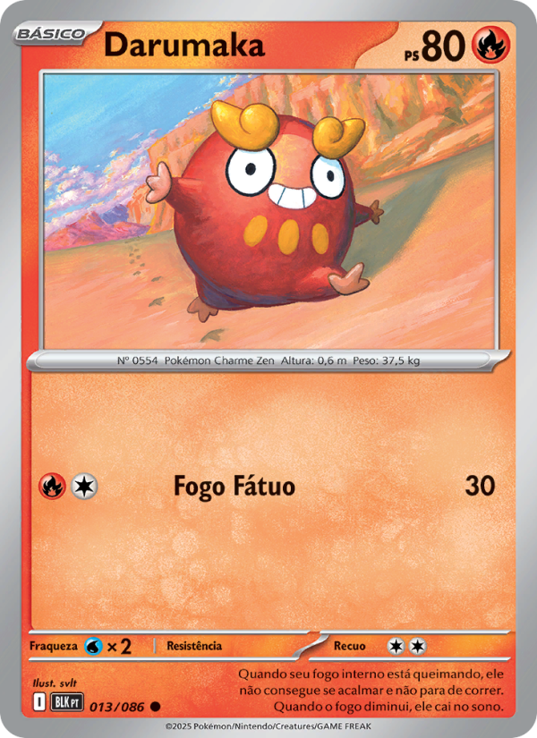 Darumaka 013 — Raio Preto (Portuguese Pokémon TCG card)