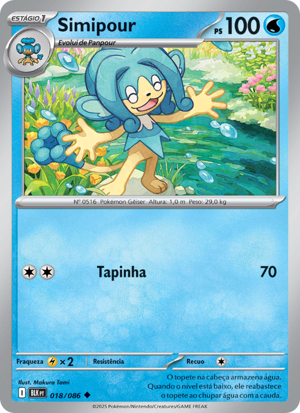 Simipour 018 — Raio Preto (Portuguese Pokémon TCG card)