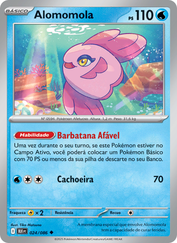 Alomomola 024 — Raio Preto (Portuguese Pokémon TCG card)