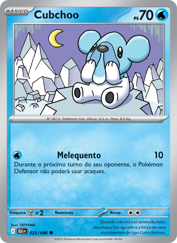 Cubchoo 025 — Raio Preto (Portuguese Pokémon TCG card)