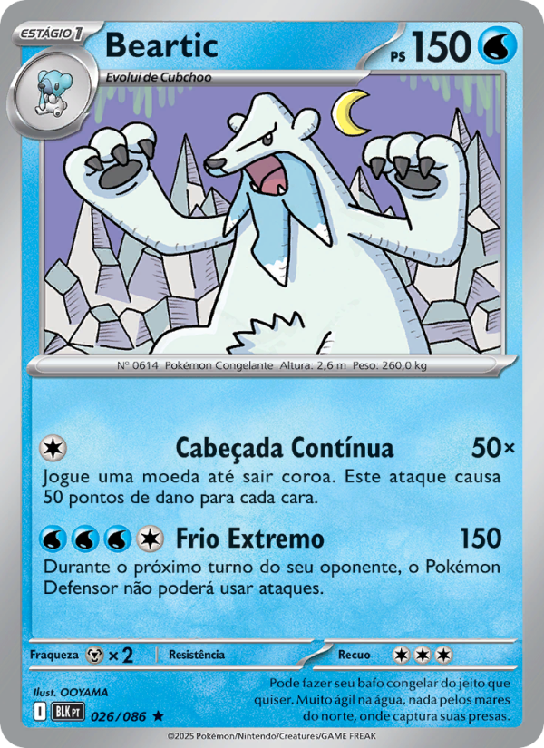 Beartic 026 — Raio Preto (Portuguese Pokémon TCG card)