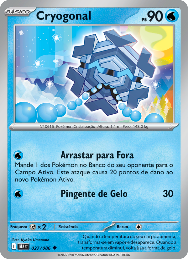 Cryogonal 027 — Raio Preto (Portuguese Pokémon TCG card)