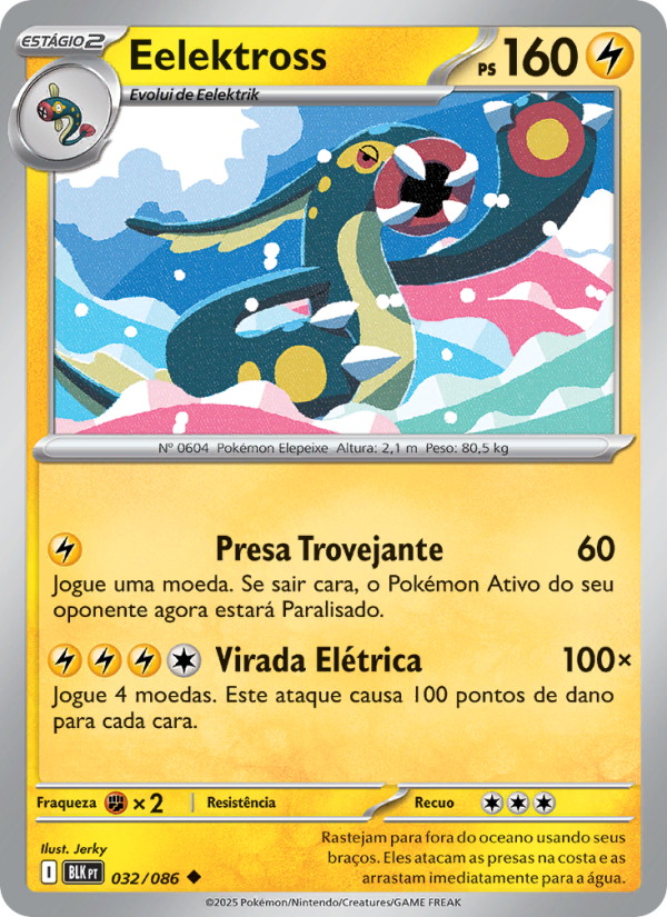 Eelektross 032 — Raio Preto (Portuguese Pokémon TCG card)