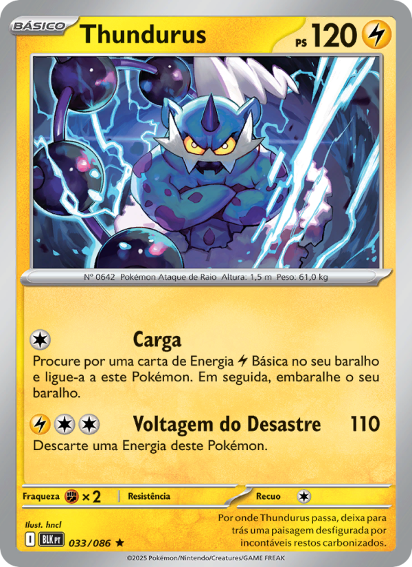 Thundurus 033 — Raio Preto (Portuguese Pokémon TCG card)