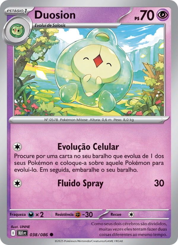 Duosion 038 — Raio Preto (Portuguese Pokémon TCG card)