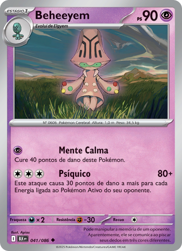 Beheeyem 041 — Raio Preto (Portuguese Pokémon TCG card)