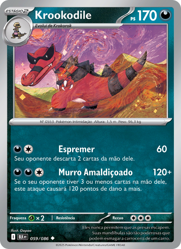 Krookodile 059 — Raio Preto (Portuguese Pokémon TCG card)