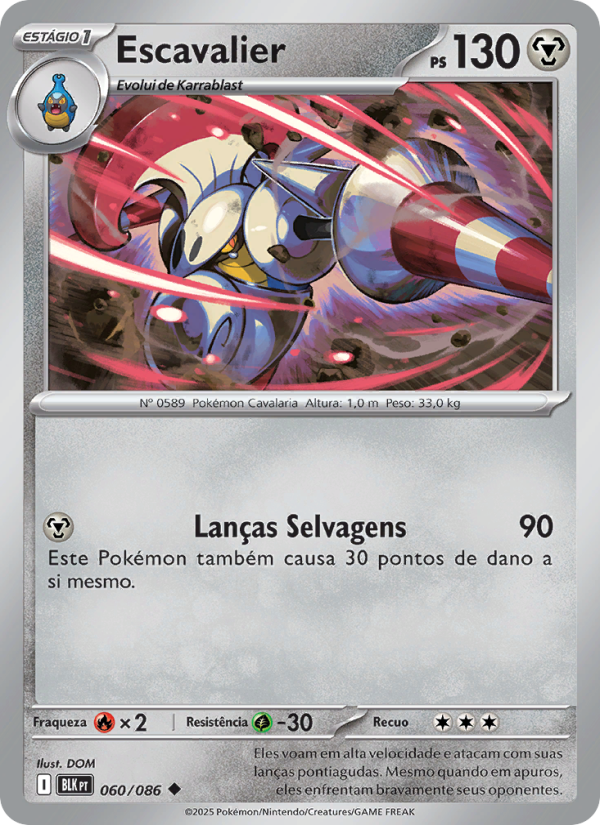 Escavalier 060 — Raio Preto (Portuguese Pokémon TCG card)