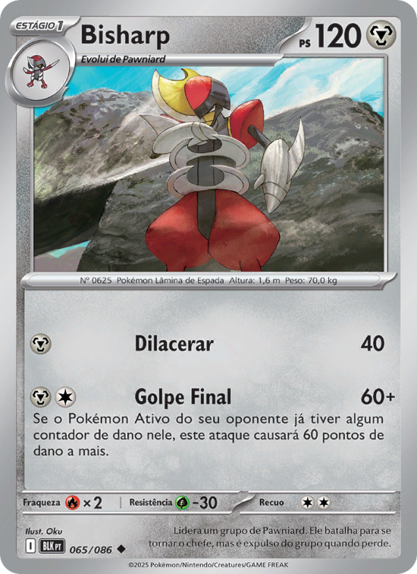 Bisharp 065 — Raio Preto (Portuguese Pokémon TCG card)