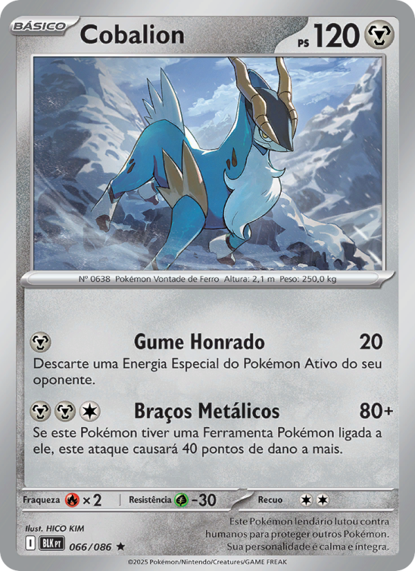 Cobalion 066 — Raio Preto (Portuguese Pokémon TCG card)