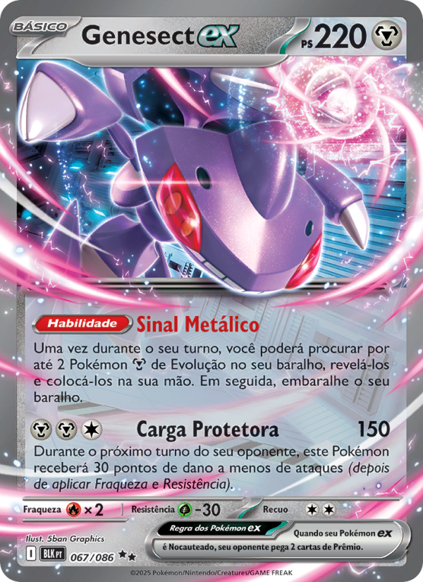 Genesect ex 067 — Raio Preto (Portuguese Pokémon TCG card)