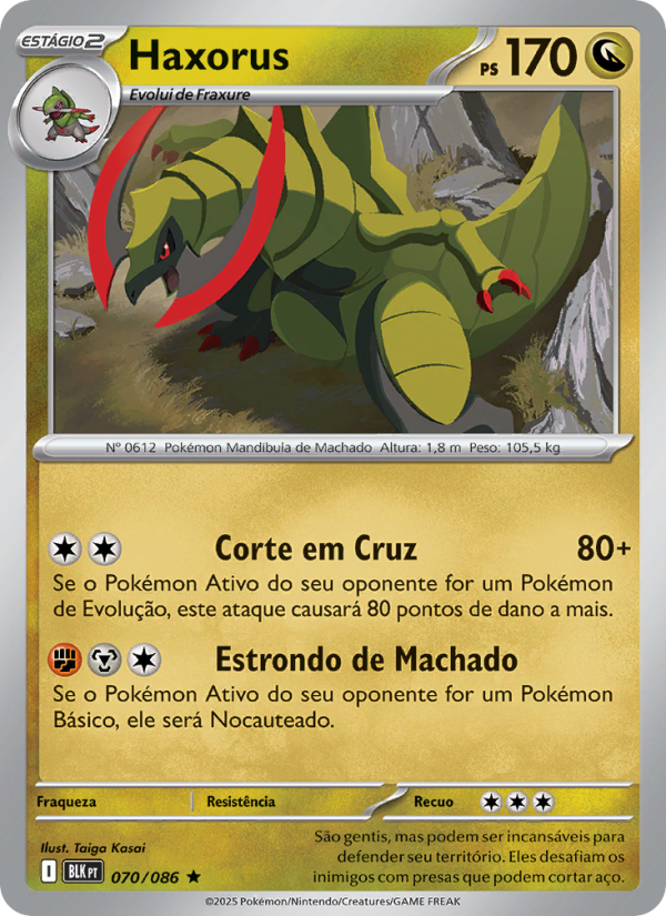 Haxorus 070 — Raio Preto (Portuguese Pokémon TCG card)