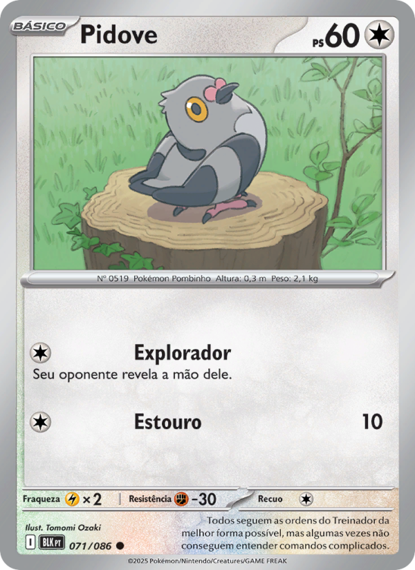 Pidove 071 — Raio Preto (Portuguese Pokémon TCG card)