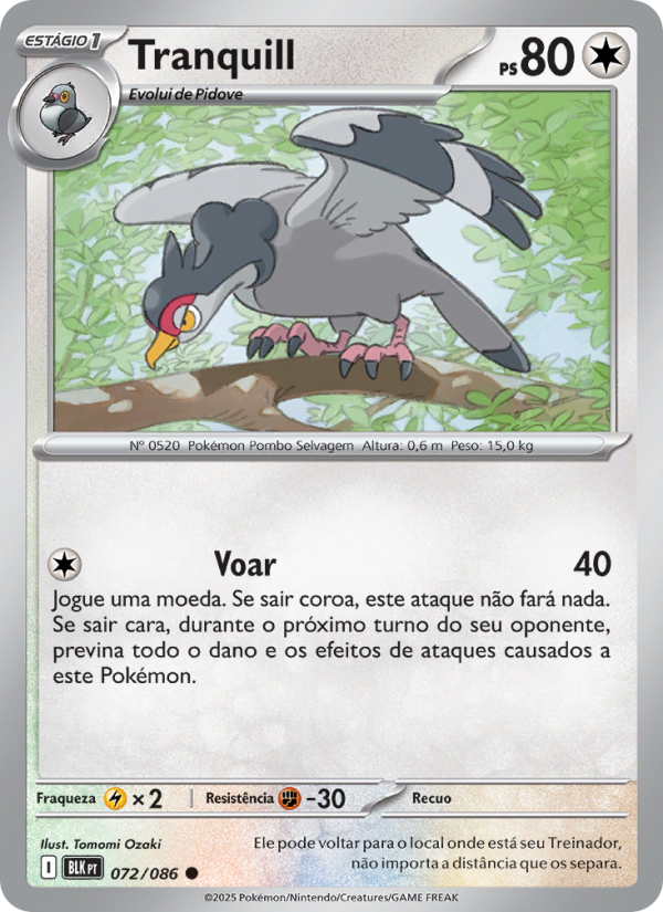 Tranquill 072 — Raio Preto (Portuguese Pokémon TCG card)