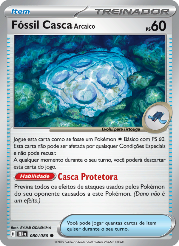 Fóssil Casca Arcaico 080 — Raio Preto (Portuguese Pokémon TCG card)