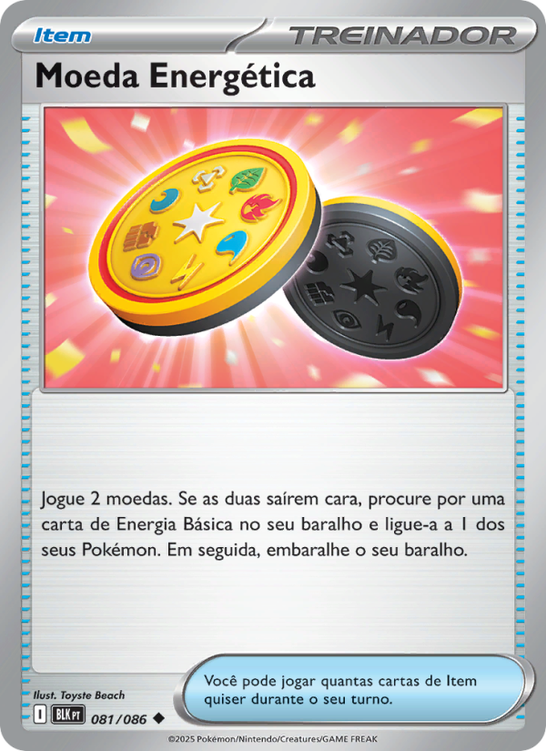 Moeda Energética 081 — Raio Preto (Portuguese Pokémon TCG card)
