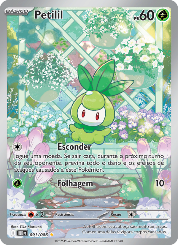 Petilil 091 — Schwarze Blitze (Portuguese Pokémon TCG card)
