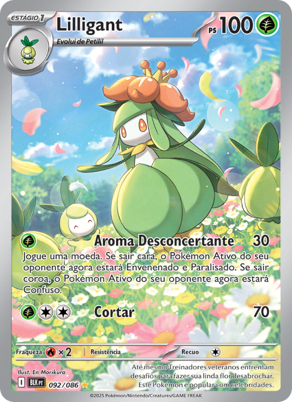 Lilligant 092 — Raio Preto (Portuguese Pokémon TCG card)