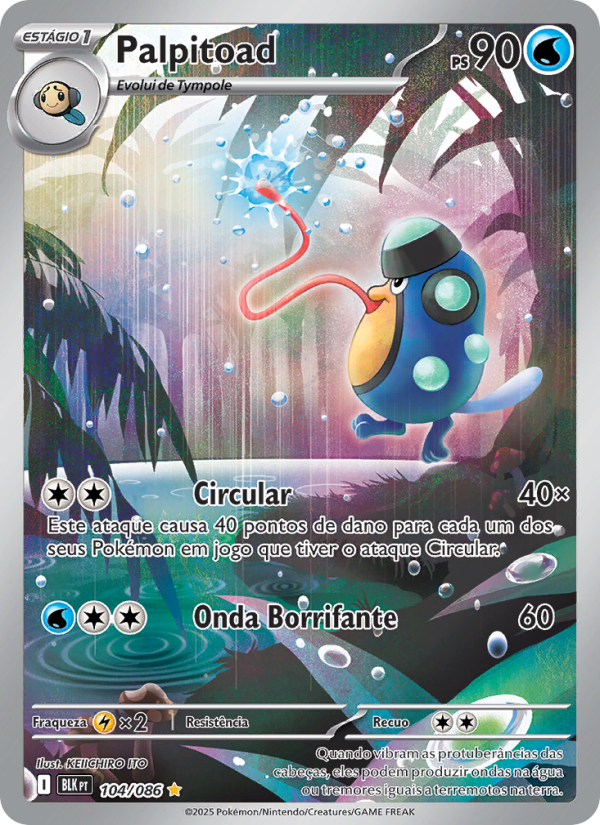Palpitoad 104 — Schwarze Blitze (Portuguese Pokémon TCG card)