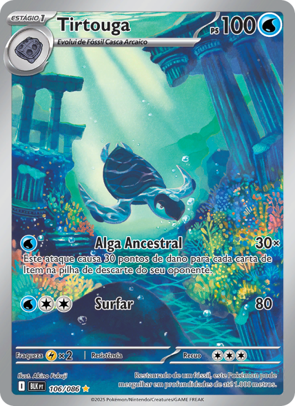 Tirtouga 106 — Schwarze Blitze (Portuguese Pokémon TCG card)