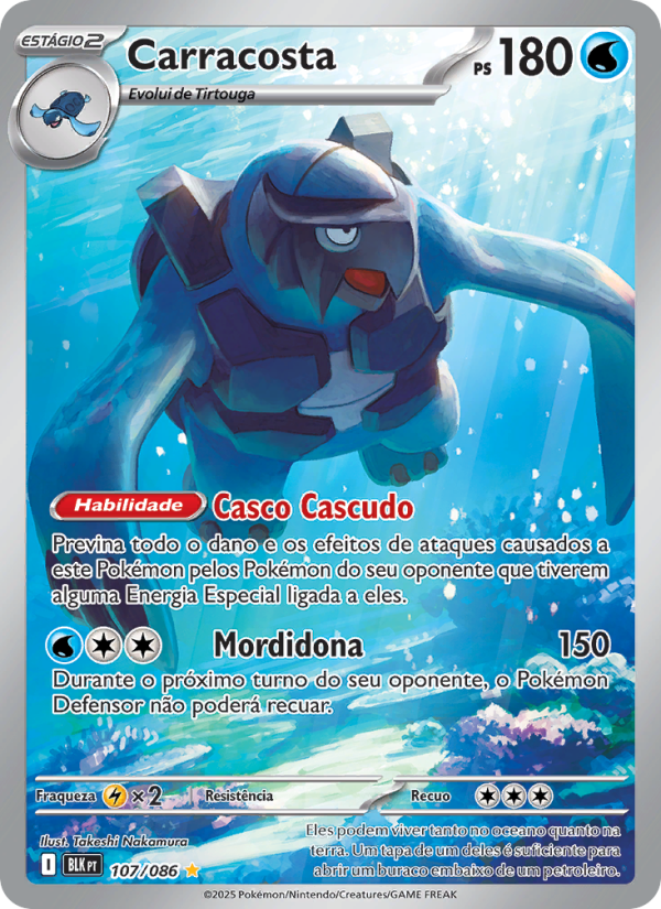 Carracosta 107 — Raio Preto (Portuguese Pokémon TCG card)